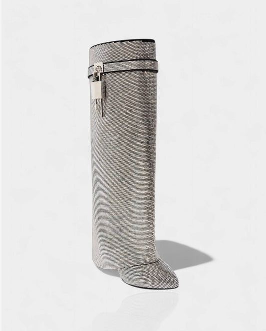 Bottes Lock, Argent à Strass